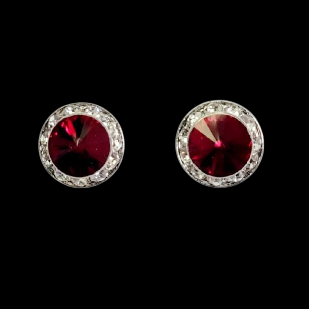 Red Crystal Performance Show Earrings New - Picture 3 of 4